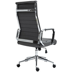 Avis Decoshop26 Fauteuil de bureau avec accoudoirs siège pivotant mécanisme à bascule en cuir véritable gris 10_0002520