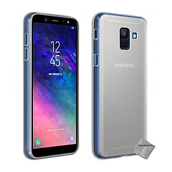 Htdmobiles Coque silicone gel fine pour Samsung Galaxy J6 (2018) + film ecran - BLANC TRANSPARENT