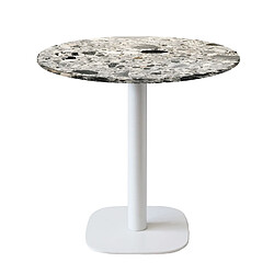 Restootab Table Ø70cm - modèle Round pied blanc terrazzo cepp