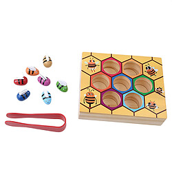 Universal Clip pour enfant Ruche intelligente Couleur Jouet cognitif Bois Précoce Montessori Enfance Jouet éducatif Petite abeille | Puzzle (jaune)