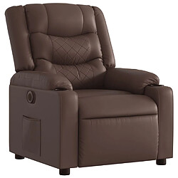 Avis vidaXL Fauteuil inclinable électrique Marron Similicuir