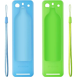 SANAG [2 Pcs] etui En Silicone Pour Telecommande Tv 2021, Leger, Antichoc Et Antiderapant, Compatible Avec La Toute Nouvelle Telecommande(3E Generation)(Vert & Bleu Ciel)