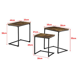 Acheter Lot de 3 Tables Gigognes Tjörn Effet bois foncé [en.casa]