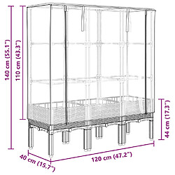 vidaXL Jardinière surélevée avec housse aspect rotin 120x40x140 cm pas cher