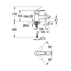 GROHE Eurostyle Cosmopolitan Mitigeur Bain/Douche avec inverseur 33614002 (Import Allemagne)