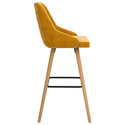 Avis vidaXL Tabourets de bar lot de 2 jaune velours