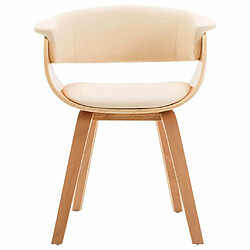 Acheter Maison Chic Lot de 2 Chaises à manger,Chaise pour cuisine,Solide Structure crème bois courbé et similicuir -MN74821