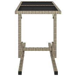 Avis Maison Chic Table de jardin | Table d'extérieur Beige 110x53x72 cm Verre et résine tressée -GKD50799