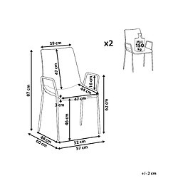 Avis Beliani Chaise de salle à manger JEFFERSON Set de 2 Velours Taupe