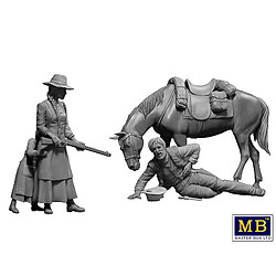 Avis Master Box Figurine Mignature Outlaw. Gunslinger Series. Kit No. 2. Marshal Tom Tucker, Molly And Rebecca Hanson