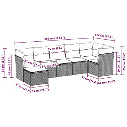 Avis vidaXL Salon de jardin avec coussins 7 pcs gris clair résine tressée