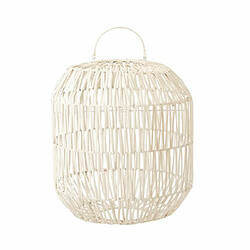 Acheter Mes Abat-jour forme cylindre 32x32x49 cm en rotin blanc - LUMEN