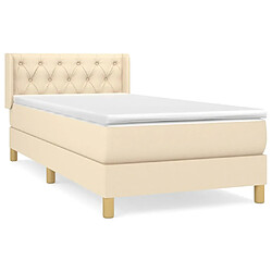 vidaXL Sommier à lattes de lit avec matelas Crème 80x200 cm Tissu