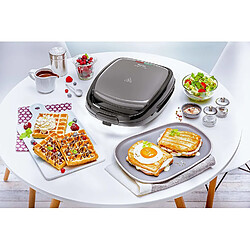 Tefal gaufrier électrique 2 en 1 pour gaufres et des sandwichs 700W gris noir