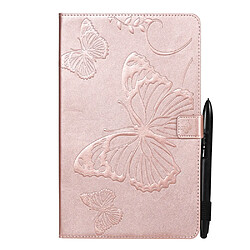 Etui en PU motif papillon avec support or rose pour votre Samsung Galaxy Tab A7 Lite 8.7 pouces/T225/T220