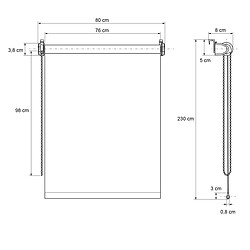 ECD Germany Store enroulant occultant 80 x 230 cm Store pour la protection solaire Klemmfix sans perçage fixation simple