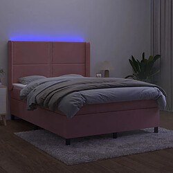 Avis Sommier à lattes,Cadre à lattes de lit pour Adulte matelas et LED Rose 140x190 cm Velours -MN10090