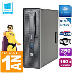 PC HP EliteDesk 800 G1 SFF Intel G3220 16Go Disque 250 Go Graveur DVD Wifi W7 - Occasion