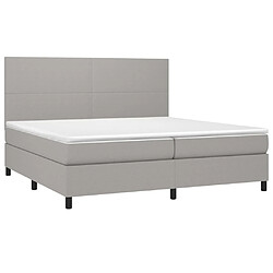 Avis Maison Chic Lit Adulte - Lit simple Lit à sommier tapissier avec matelas moelleux - Meuble de Chambre - Gris clair 200x200cm Tissu -MN24377