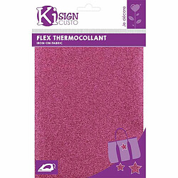 Graines Creatives Flex Thermocollant à Paillettes - Cerise - 15 x 20 cm