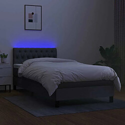 Avis Maison Chic Lit adulte- Lit + matelas,Sommier à lattes de lit et matelas et LED Gris foncé 100x200 cm -GKD31533