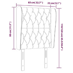 Acheter vidaXL Tête de lit avec oreilles Gris clair 83x23x118/128 cm Velours