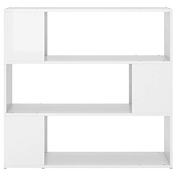 Acheter vidaXL Bibliothèque/Séparateur de pièce Blanc brillant 100x24x94 cm