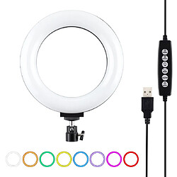 Yonis Ring Light LED RGBW 10 Modes Avec Trépied