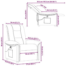 vidaXL Fauteuil de massage inclinable électrique Taupe Tissu pas cher