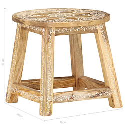 Acheter vidaXL Tabouret peint à la main 38x38x35 cm Bois de manguier solide