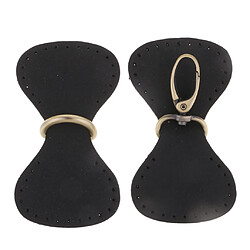 Acheter 2pcs PU cuir bouton pression bouton à bascule coudre sur la boucle pour sac bricolage faisant noir