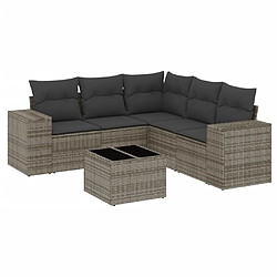 Maison Chic Salon de jardin 6 pcs avec coussins | Ensemble de Table et chaises | Mobilier d'Extérieur gris résine tressée -GKD83468