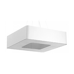 Luminaire Center Plafonnier Urano Acier,tissu blanc 8 ampoules 112cm