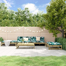 Maison Chic Salon de jardin 5 pcs + coussins - Mobilier/Meubles de jardin - Table et chaises d'extérieur bois de pin imprégné -MN91115