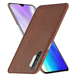 Wewoo Coque Rigide Pour caisse de PC + PU Crocodile antichoc à texture OPPO Realme XT / X2 / K5 Marron