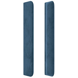 Maison Chic Tête de lit moderne à LED lumineuse pour chambre - Décoration de lit Bleu foncé 163x16x118/128 cm Velours -MN96157 pas cher