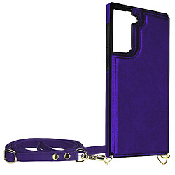 Avizar Coque Cordon Samsung Galaxy S21 Multifonction avec Lanière violet