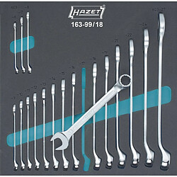 Hazet Assortiment d'outils pour servante 163- 99/18 Jeu de clés mixtes Profil Traction a 12 pans extérieurs/nombre d'outils 18