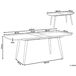 Avis Beliani Table de salle à manger extensible effet bois clair 180/210 x 90 cm HAGA