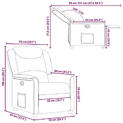 vidaXL Fauteuil inclinable Rouge bordeaux Tissu pas cher