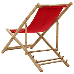 Avis vidaXL Chaise de terrasse bambou et toile rouge