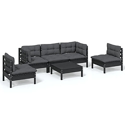 Maison Chic Salon de jardin 6 pcs + coussins - Mobilier/Meubles de jardin - Table et chaises d'extérieur Bois de pin massif -MN43778