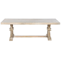 Pegane Table à manger, table de repas rectangulaire en bois de manguier coloris naturel - longueur 150 x profondeur 70 x Hauteur 50 cm