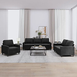 Maison Chic Ensemble de canapés 3 pcs avec coussins, Canapé droit Sofa pour Salon Noir Velours -GKD654089