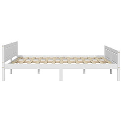 Avis vidaXL Cadre de lit sans matelas bois massif de pin blanc 140x200 cm