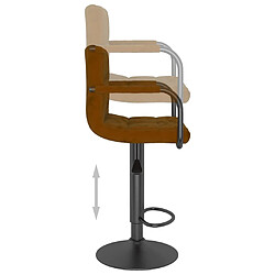 vidaXL Tabouret de bar Marron Velours pas cher