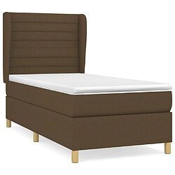 vidaXL Sommier à lattes de lit avec matelas Marron foncé 90x200 cm