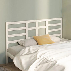 Maison Chic Tête de lit scandinave,Meuble de chambre Blanc 186x4x104 cm Bois massif de pin -MN93491