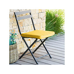 Hesperide Galette de chaise d'extérieur à scratch Korai - 40 x 40 cm - Jaune moutarde pas cher