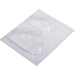 Rayher 36104000 Moule forme Nuage, plastique PET transparent, 2 tailles 15X9cm et 10X6cm, profondeur 3cm, pour béton créatif, poudre de coulée Raysin, cire, savon, 1 pièce, réutilisable